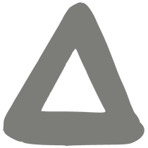 a grey ink hand-brushed triangle
